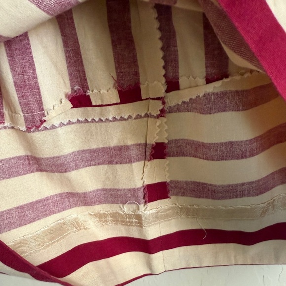 Vintage David Warren Midi Dress Fit N Flare A Line Red Striped Tomato Girl XS - Picture 3 of 14